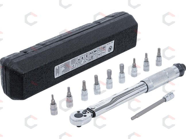 Dinamometrinio rakto rinkinys | 6,3 mm (1/4") | 2–24 Nm | 11 vnt. (72118) Dinamometrinio rakto rinkinys | 6,3 mm (1/4") | 2–24 Nm | 11 vnt. (72118)