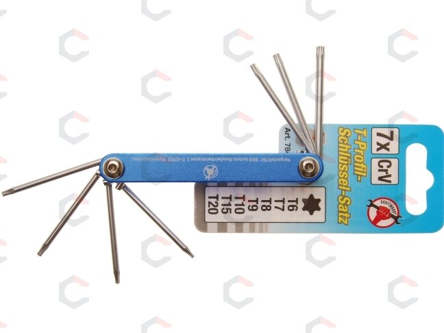 Sulankstomų žvaigždučių rinkinys | T-Star (Torx) T6 - T20 | 7 vnt. (7848) Sulankstomų žvaigždučių rinkinys | T-Star (Torx) T6 - T20 | 7 vnt. (7848)