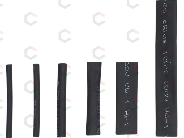 Susitraukiančių šlangelių (kembrikų) rinkinys | juodi | 90 vnt. (88152) 1