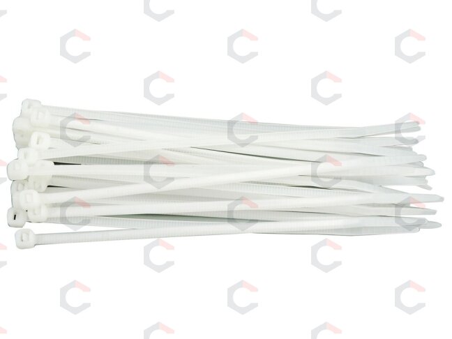 Suveržimo dirželiai 150x2,5 100vnt. balti (73883) Suveržimo dirželiai 150x2,5 100vnt. balti (73883)