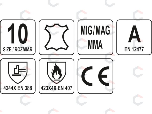 Suvirinimo pirštinės | A/B tipas | visiems suvirinimo darbams MIG/MAG, MMA ir TIG (YT-74824) 3 Suvirinimo pirštinės | A/B tipas | visiems suvirinimo darbams MIG/MAG, MMA ir TIG (YT-74824) 3