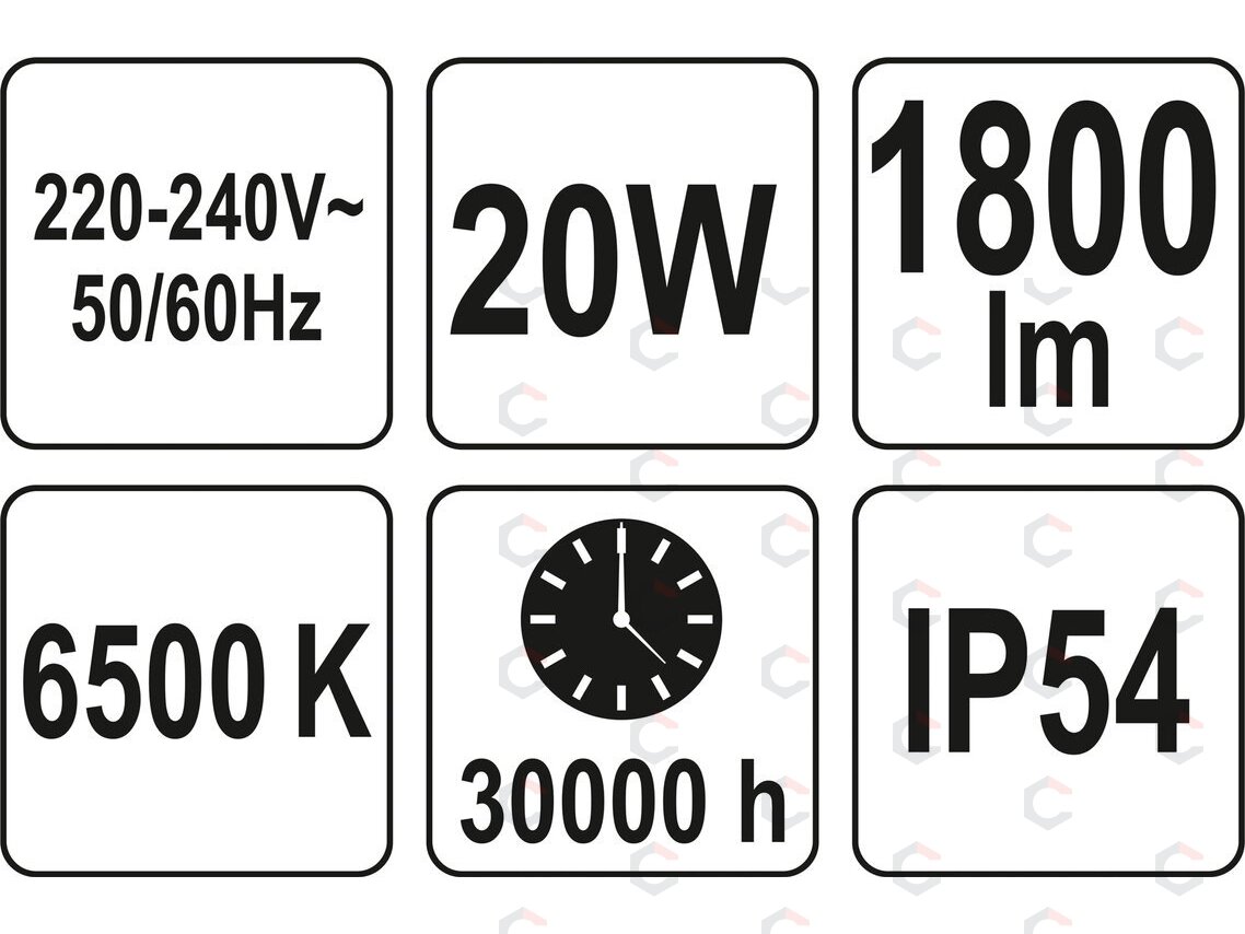Šviesos diodų lempa / prožektorius | su judesio davikliu | SMD LED 20W 1800LM (YT-81827) 7 Šviesos diodų lempa / prožektorius | su judesio davikliu | SMD LED 20W 1800LM (YT-81827) 7