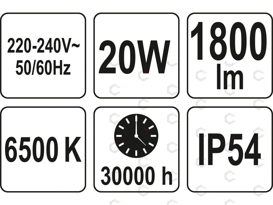 Šviesos diodų lempa / prožektorius | su judesio davikliu | SMD LED 30W 3000LM (YT-81828) 7