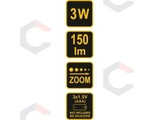 Šviesos diodų prožektorius dviračiui LED CREE XP-E 3W (88411) 7