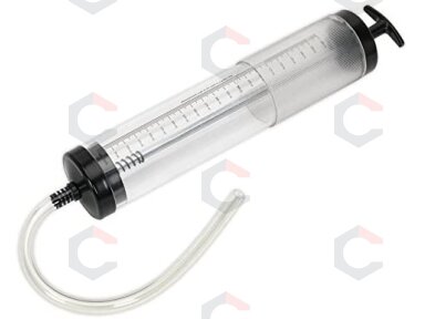Švirkštas skystam tepalui skaidrus sugraduotas | lanksti žarnelė | 500 ml (S144C)
