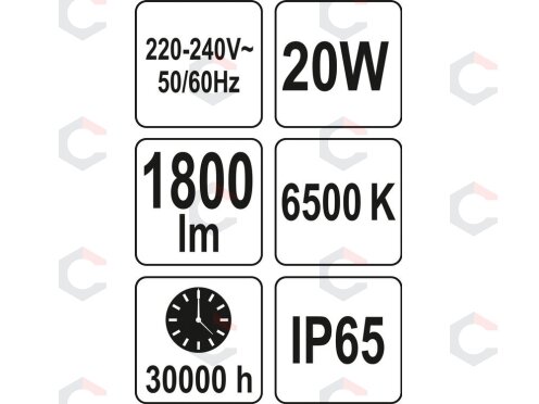 Šviesos diodų lempa / prožektorius | SMD LED 20W 1800LM (YT-81823) 5 Šviesos diodų lempa / prožektorius | SMD LED 20W 1800LM (YT-81823) 5