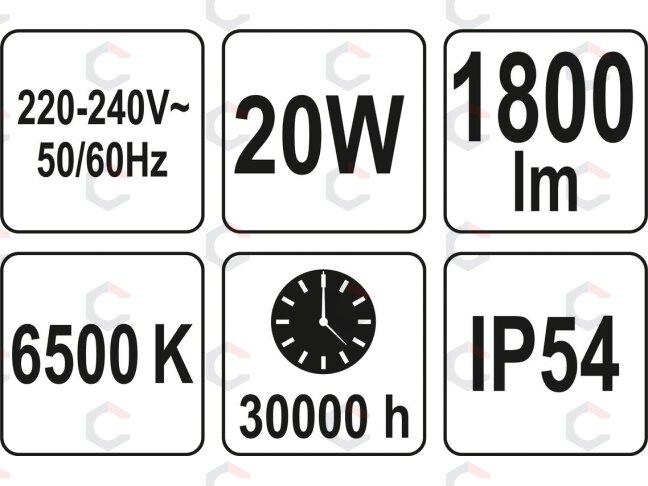 Šviesos diodų lempa / prožektorius | su judesio davikliu | SMD LED 20W 1800LM (YT-81827) 7