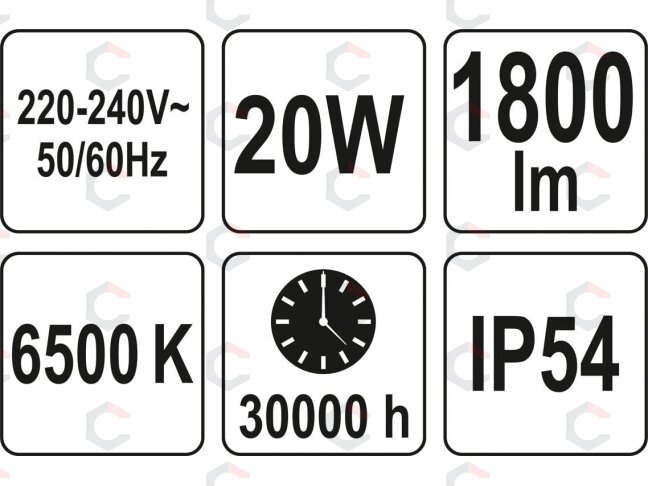 Šviesos diodų lempa / prožektorius | su judesio davikliu | SMD LED 30W 3000LM (YT-81828) 7