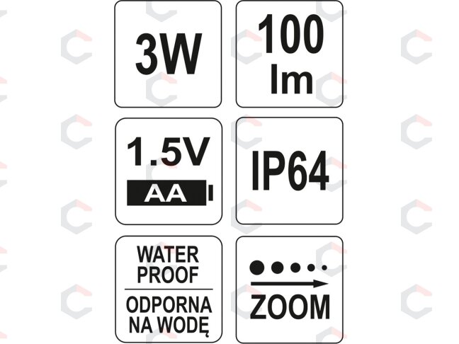 Šviesos diodų prožektorius LED CREE XPE 3W, 100x25mm (YT-08571) 4 Šviesos diodų prožektorius LED CREE XPE 3W, 100x25mm (YT-08571) 4