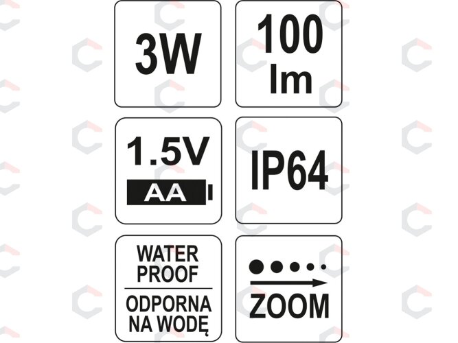 Šviesos diodų prožektorius LED CREE XPE 3W, 100x25mm (YT-08571) 4 Šviesos diodų prožektorius LED CREE XPE 3W, 100x25mm (YT-08571) 4
