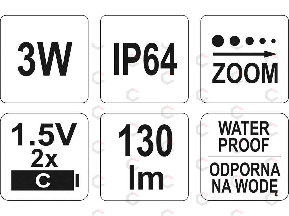 Šviesos diodų prožektorius LED CREE XPE 3W, 228X47mm (YT-08577) 7