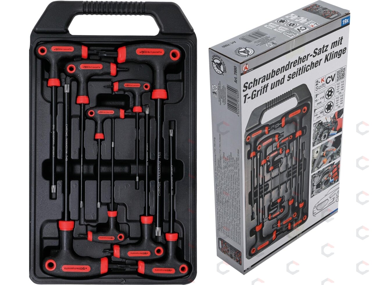 T-rankenėlių atsuktuvų rinkinys | T-Star su skyle (Torx) | T10-T50 | 9 vnt. (7880) T-rankenėlių atsuktuvų rinkinys | T-Star su skyle (Torx) | T10-T50 | 9 vnt. (7880)