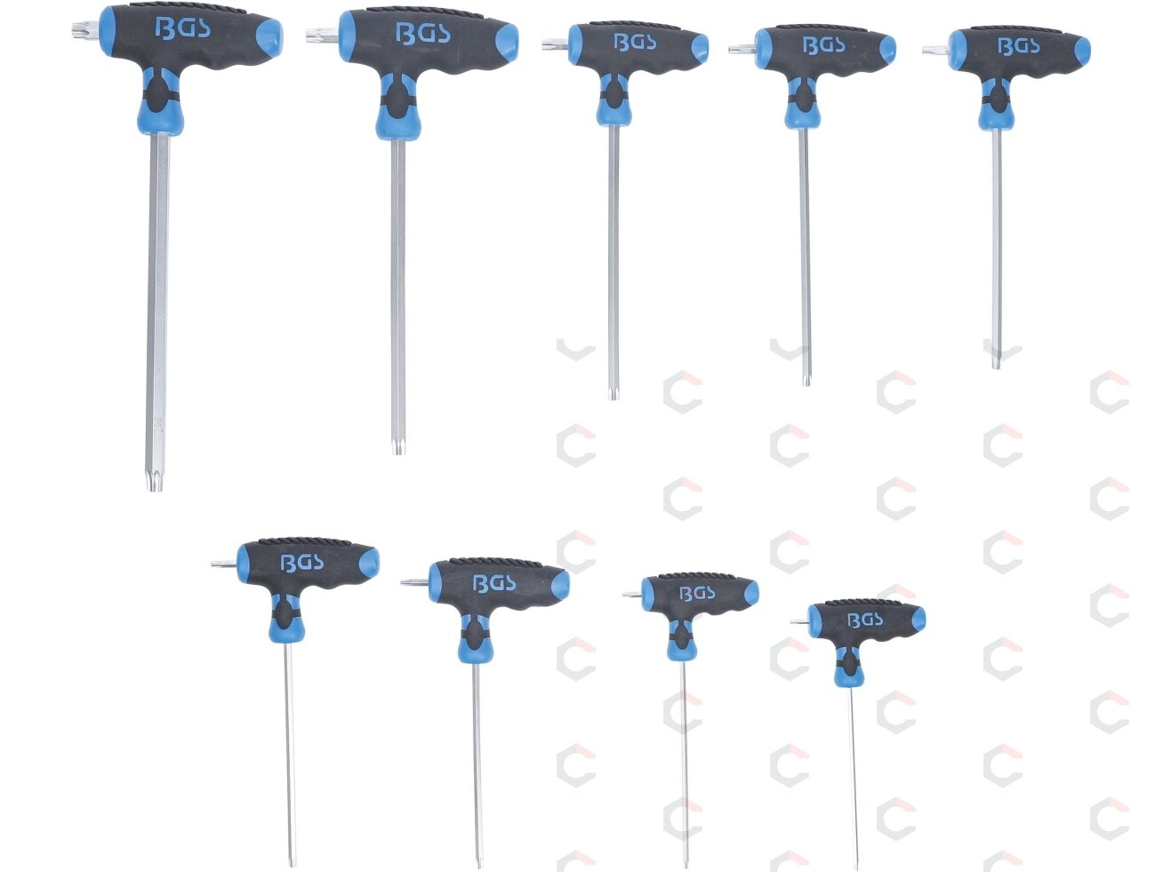 T rankenos veržliarakčių rinkinys | T-Star (Torx) T10 - T50 | 9 vnt. (8485) 2 T rankenos veržliarakčių rinkinys | T-Star (Torx) T10 - T50 | 9 vnt. (8485) 2