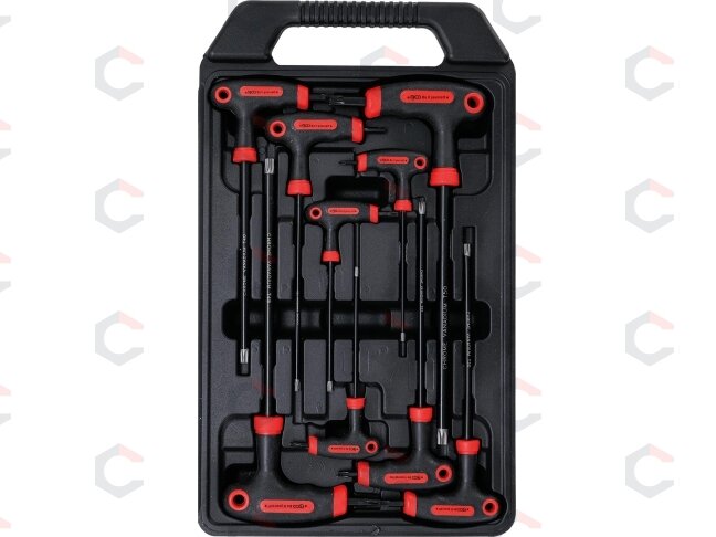T-rankenėlių atsuktuvų rinkinys | T-Star su skyle (Torx) | T10-T50 | 9 vnt. (7880) 1 T-rankenėlių atsuktuvų rinkinys | T-Star su skyle (Torx) | T10-T50 | 9 vnt. (7880) 1
