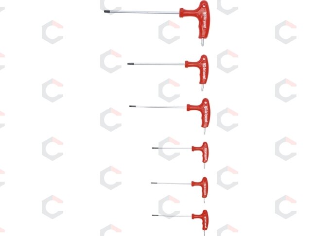 T-rankenėlių atsuktuvų rinkinys | T-Star su sylėmis (Torx) | T10-T40 | 6 vnt. (7830) 1 T-rankenėlių atsuktuvų rinkinys | T-Star su sylėmis (Torx) | T10-T40 | 6 vnt. (7830) 1