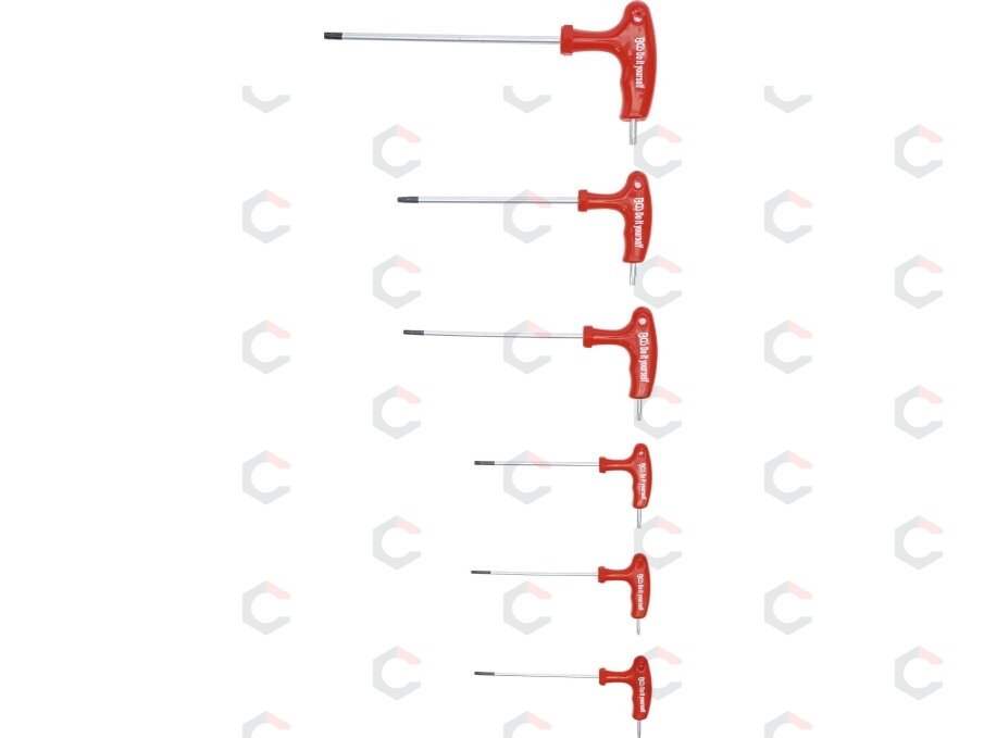 T-rankenėlių atsuktuvų rinkinys | T-Star su sylėmis (Torx) | T10-T40 | 6 vnt. (7830) 1 T-rankenėlių atsuktuvų rinkinys | T-Star su sylėmis (Torx) | T10-T40 | 6 vnt. (7830) 1