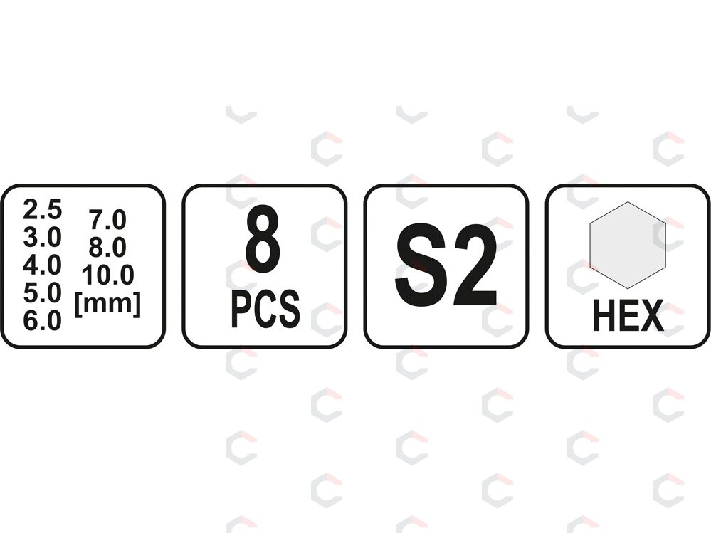 T-rankenėlių atsuktuvų rinkinys | Hex šešiakampis Hex 2.5-10 mm | 8 vnt. (YT-05583) 2 T-rankenėlių atsuktuvų rinkinys | Hex šešiakampis Hex 2.5-10 mm | 8 vnt. (YT-05583) 2