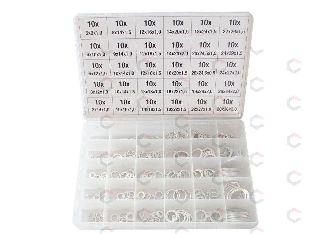 Tarpinių asortimentas | aliuminės | 300 vnt. (SK01005) Tarpinių asortimentas | aliuminės | 300 vnt. (SK01005)