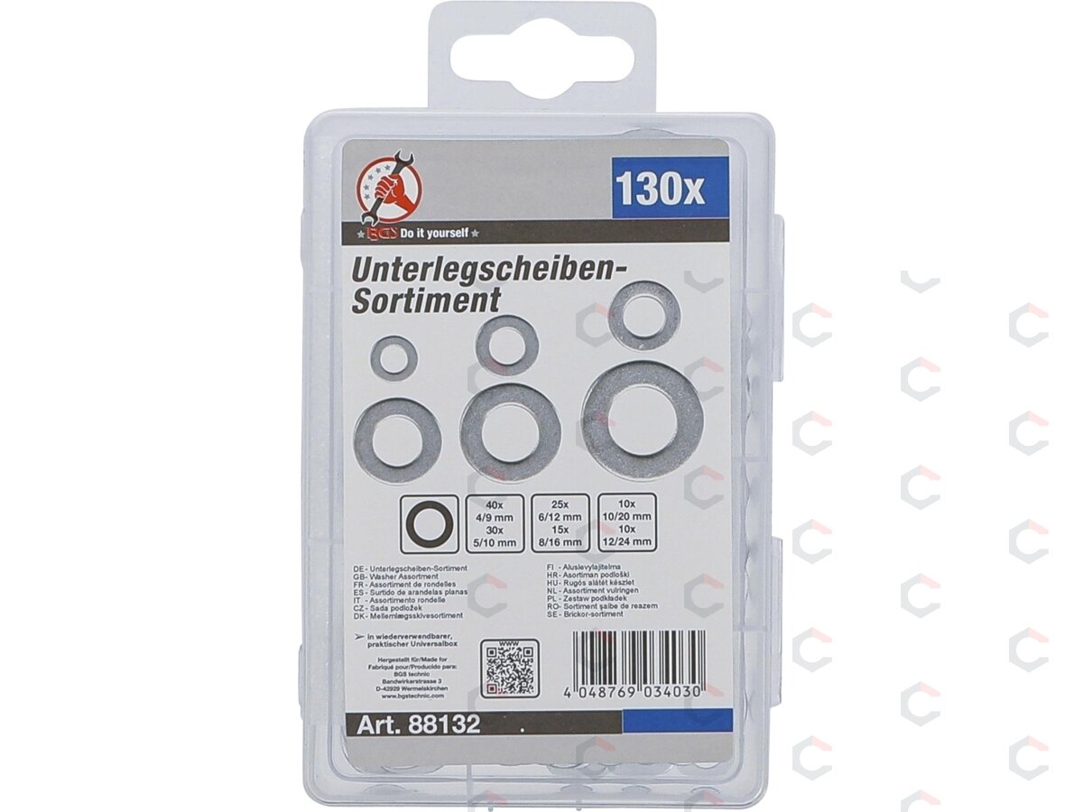 Tarpinių rinkinys | Ø 4,0-12,0 mm (viduje) | 130 vnt. (88132) 2 Tarpinių rinkinys | Ø 4,0-12,0 mm (viduje) | 130 vnt. (88132) 2