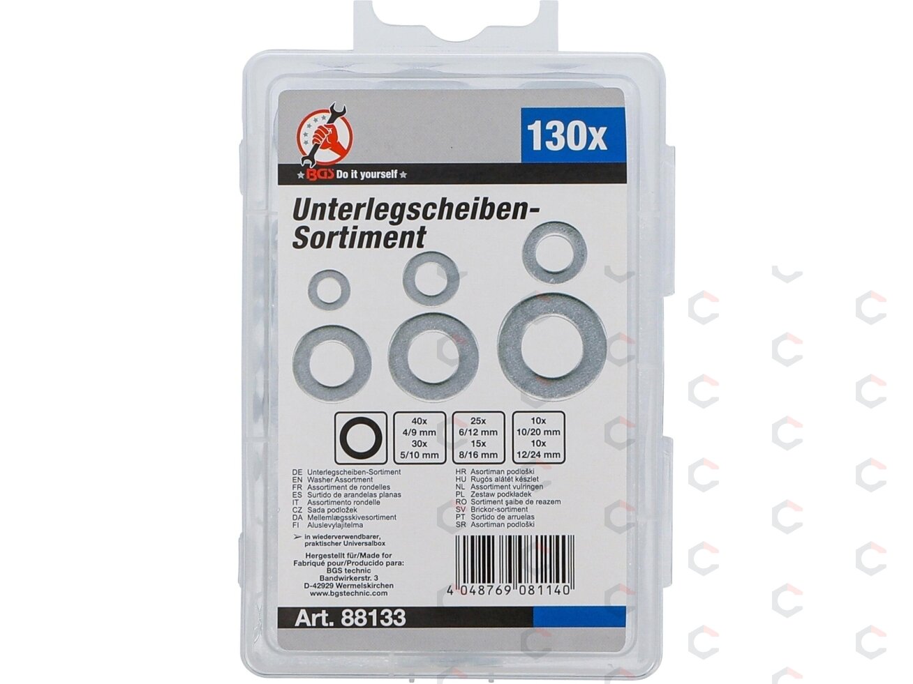 Tarpinių asortimentas | Ø 4 - 12 mm (vidinis skersmuo) | 130 vnt. (88133) 2 Tarpinių asortimentas | Ø 4 - 12 mm (vidinis skersmuo) | 130 vnt. (88133) 2