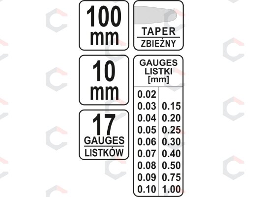 Tarpumačiai | 0,02-1 mm | 17 vnt. (YT-7220) 2 Tarpumačiai | 0,02-1 mm | 17 vnt. (YT-7220) 2