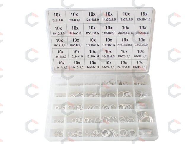 Tarpinių asortimentas | aliuminės | 300 vnt. (SK01005) Tarpinių asortimentas | aliuminės | 300 vnt. (SK01005)