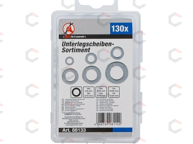 Tarpinių asortimentas | Ø 4 - 12 mm (vidinis skersmuo) | 130 vnt. (88133) 2 Tarpinių asortimentas | Ø 4 - 12 mm (vidinis skersmuo) | 130 vnt. (88133) 2