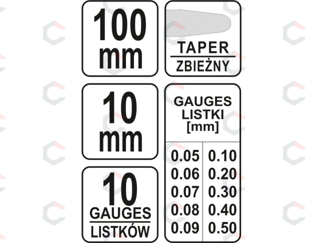 Tarpumačiai | 0,05-0,5 mm | 17 vnt. (YT-7222) 2 Tarpumačiai | 0,05-0,5 mm | 17 vnt. (YT-7222) 2