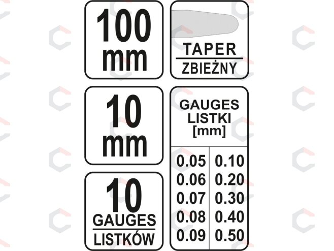 Tarpumačiai | 0,05-0,5 mm | 17 vnt. (YT-7222) 2 Tarpumačiai | 0,05-0,5 mm | 17 vnt. (YT-7222) 2