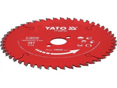 Pjovimo diskas aliuminiui YATO TCT | PTFE | 165 × 20 mm | 48 dantys (YT-608751) Pjovimo diskas aliuminiui YATO TCT | PTFE | 165 × 20 mm | 48 dantys (YT-608751)