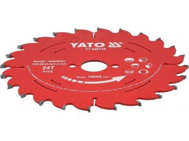 Pjovimo diskas medienai YATO TCT | PTFE | 165 × 20 mm | 48 dantys (YT-608733) Pjovimo diskas medienai YATO TCT | PTFE | 165 × 20 mm | 48 dantys (YT-608733)
