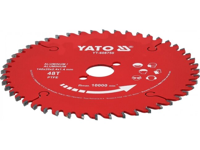 Pjovimo diskas aliuminiui YATO TCT | PTFE | 165 × 20 mm | 48 dantys (YT-608751) Pjovimo diskas aliuminiui YATO TCT | PTFE | 165 × 20 mm | 48 dantys (YT-608751)