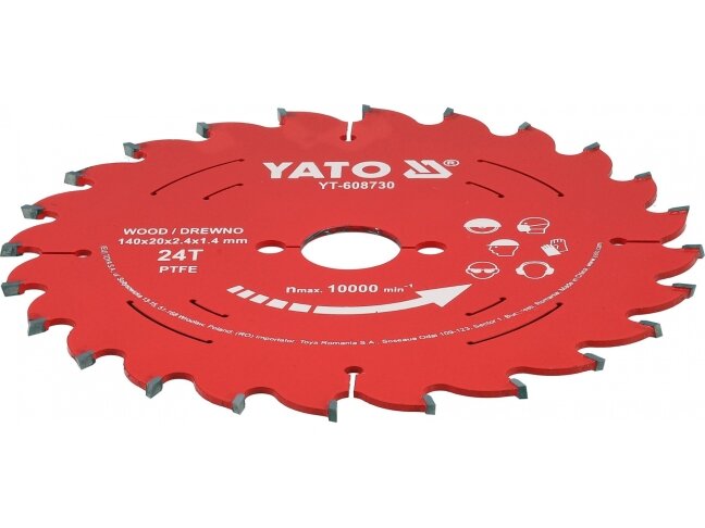 Pjovimo diskas medienai YATO TCT | PTFE | 165 × 20 mm | 48 dantys (YT-608733) Pjovimo diskas medienai YATO TCT | PTFE | 165 × 20 mm | 48 dantys (YT-608733)