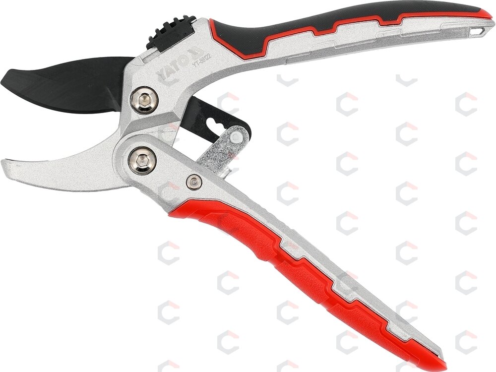 Genėjimo žirklės atraminio tipo su reketiniu mechanizmu 190 mm (YT-88122) 2