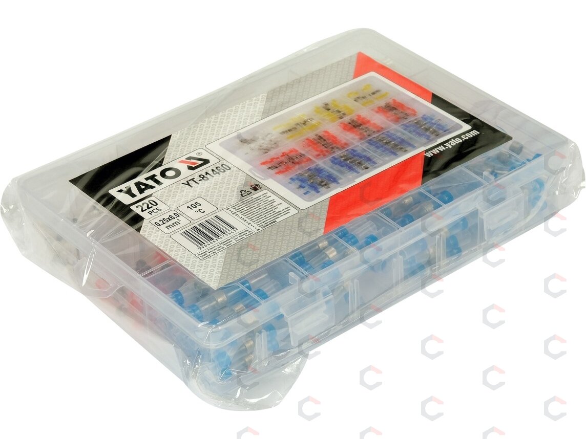 Termo gilzių / movų rinkinys | su alavu | 0,25-6 mm | 220 vnt. (YT-81460) 2 Termo gilzių / movų rinkinys | su alavu | 0,25-6 mm | 220 vnt. (YT-81460) 2