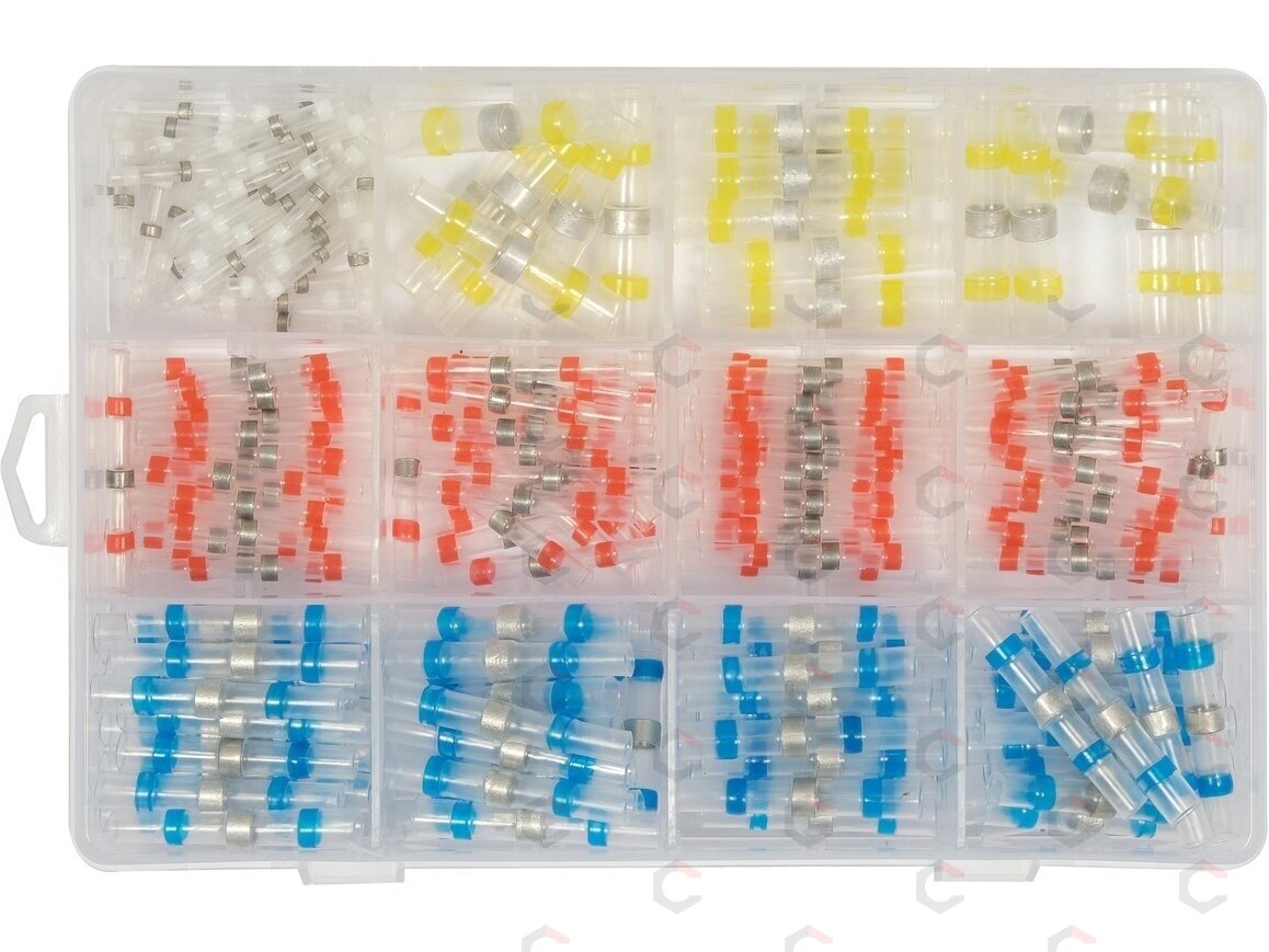 Termo gilzių / movų rinkinys | su alavu | 0,25-6 mm | 220 vnt. (YT-81460) 1 Termo gilzių / movų rinkinys | su alavu | 0,25-6 mm | 220 vnt. (YT-81460) 1