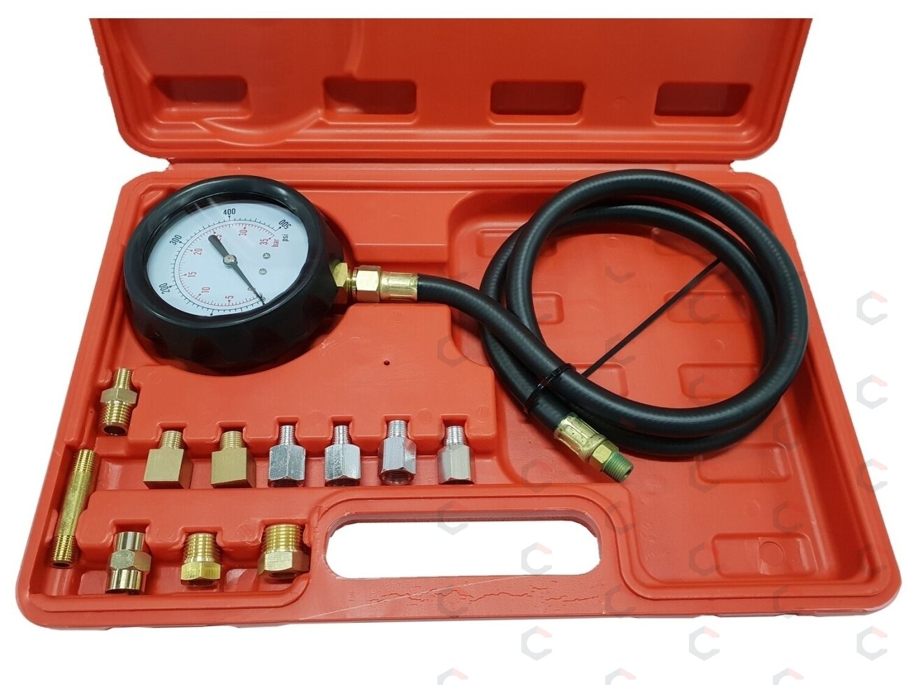 Tepalo slėgio matuoklis su antgaliais | 0–35 bar (0–500 PSI) | ilga žarna (57675V) 1 Tepalo slėgio matuoklis su antgaliais | 0–35 bar (0–500 PSI) | ilga žarna (57675V) 1