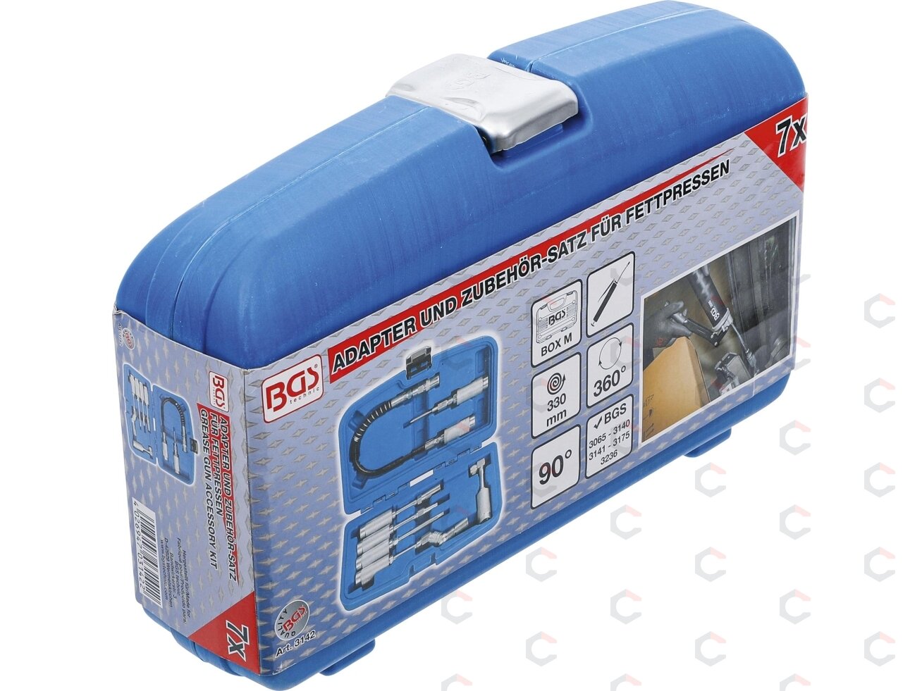 Tepimo pistoleto priedų komplektas | 7 vnt. (3142) 6 Tepimo pistoleto priedų komplektas | 7 vnt. (3142) 6
