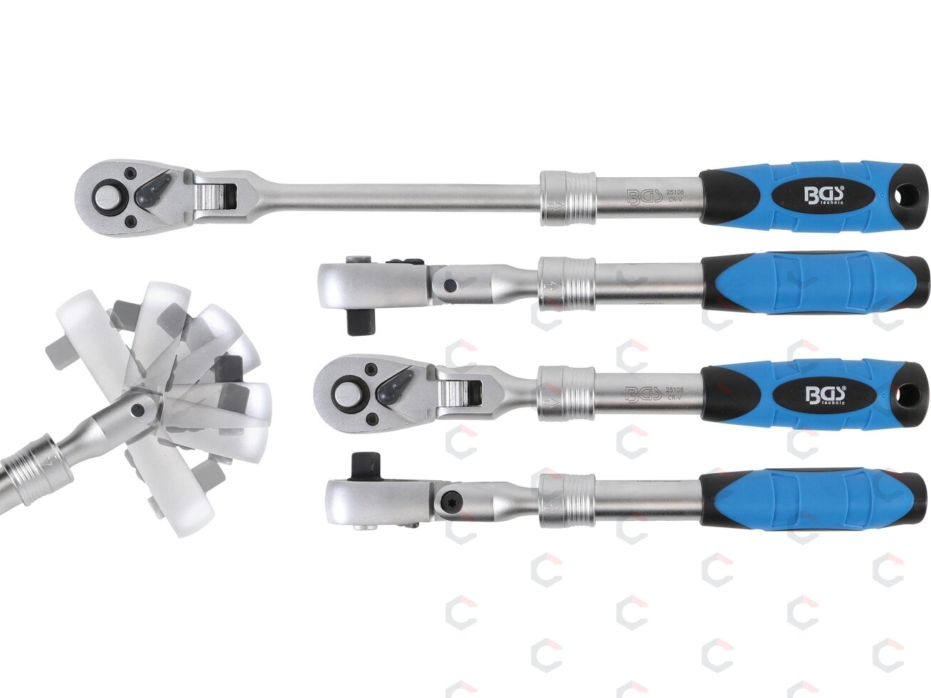 Terkšlė galvutėms ištraukiama, vartoma | 10 mm (3/8") | 240 - 340 mm (25106) 3 Terkšlė galvutėms ištraukiama, vartoma | 10 mm (3/8") | 240 - 340 mm (25106) 3