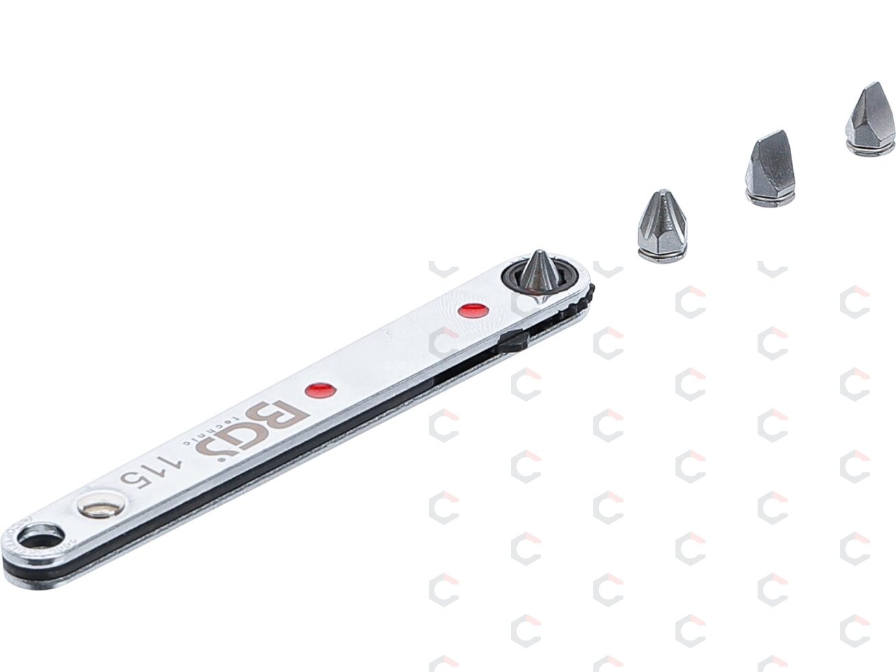 Terkšlinis atsuktuvas | itin plonas | 6.3 mm (1/4") su 4 specialiais antgaliais (115) 1 Terkšlinis atsuktuvas | itin plonas | 6.3 mm (1/4") su 4 specialiais antgaliais (115) 1