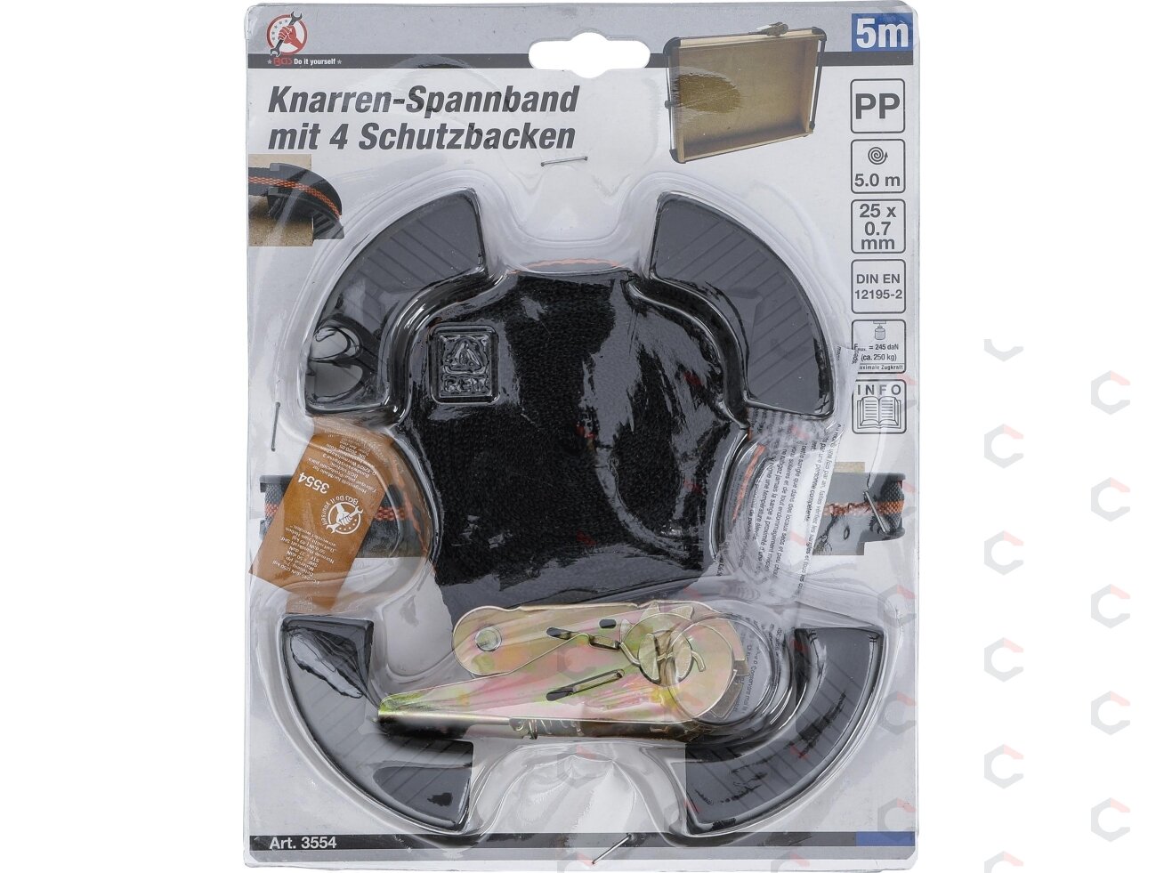 Terkšlinis diržas | su 4 apsauginiais kampukais | 5 x 25 mm (3554) 2 Terkšlinis diržas | su 4 apsauginiais kampukais | 5 x 25 mm (3554) 2