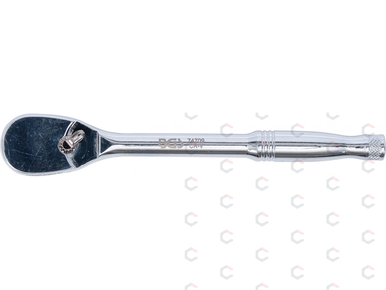 Terkšlinis raktas su perjungimu | 6.3 mm (1/4") | CrV | smulkūs dantukai (74709) 1 Terkšlinis raktas su perjungimu | 6.3 mm (1/4") | CrV | smulkūs dantukai (74709) 1