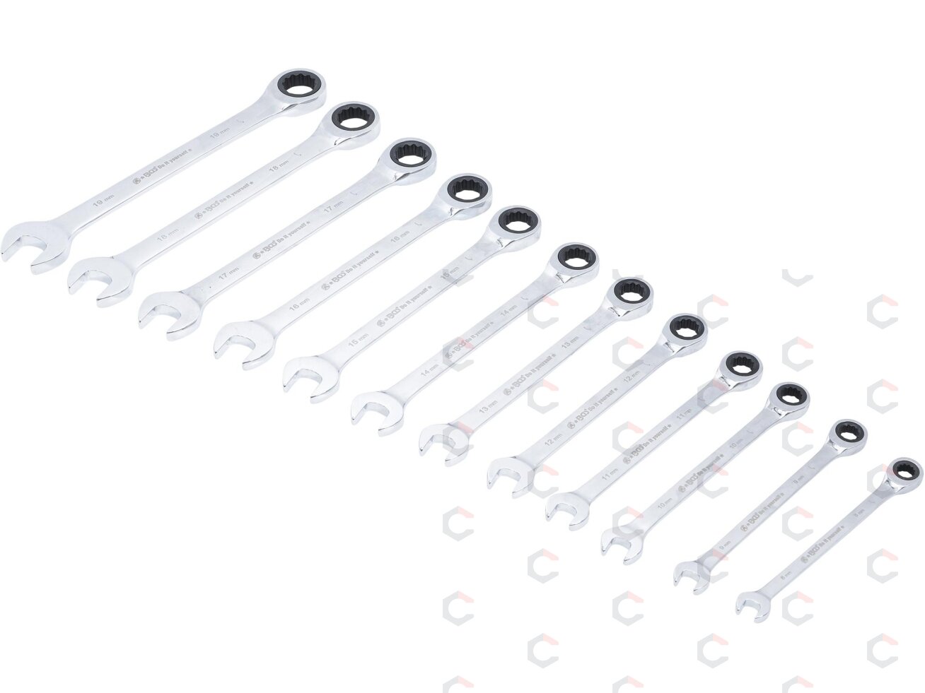 Terkšlinių raktų rinkinys | 8-19 mm | 12 vnt. (30001) 1 Terkšlinių raktų rinkinys | 8-19 mm | 12 vnt. (30001) 1