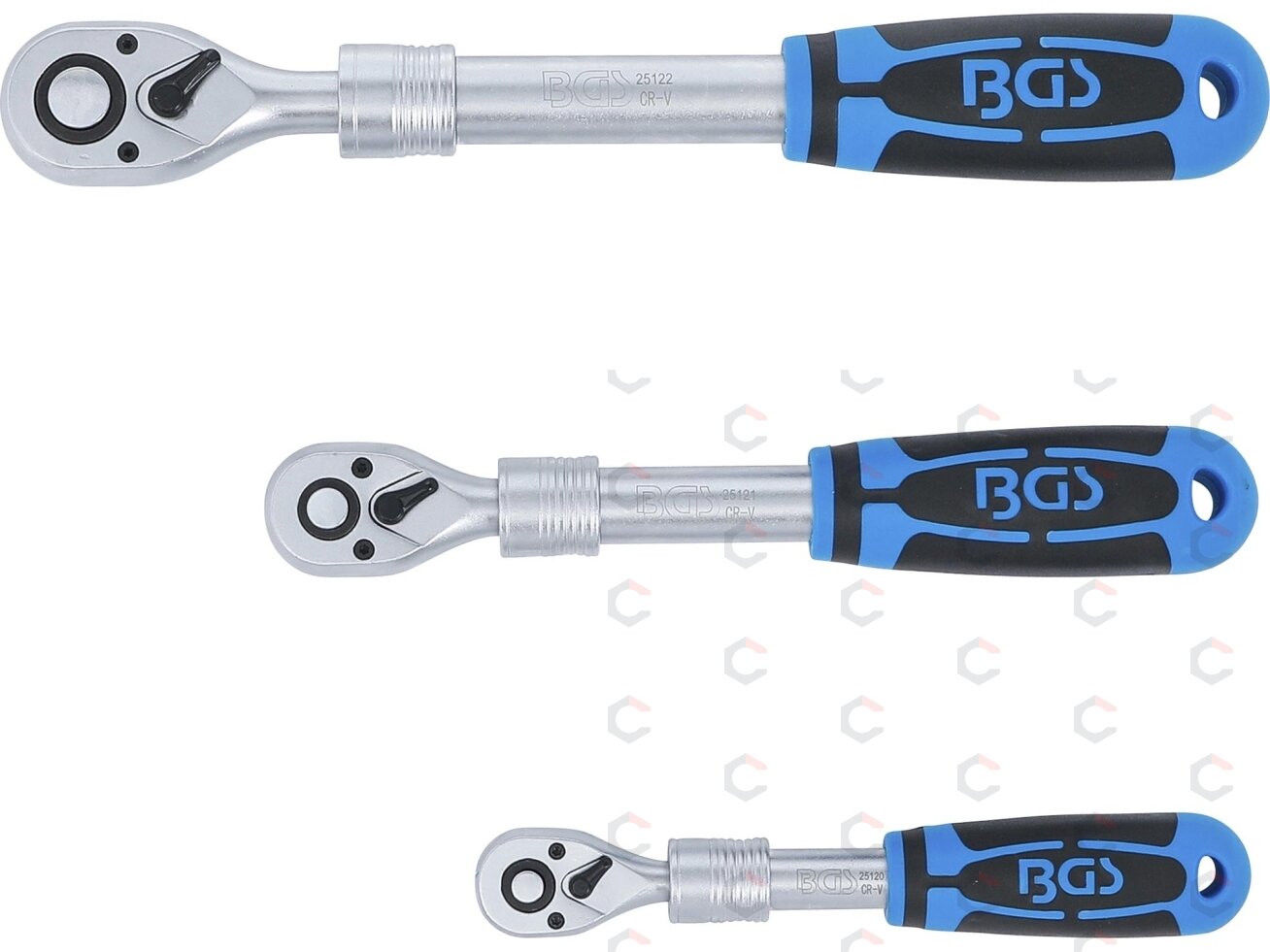 Terkšlių rinkinys | ištraukiamos | 6,3 mm (1/4") / 10 mm (3/8") / 12,5 mm (1/2") | 3 vnt. (25123) 2 Terkšlių rinkinys | ištraukiamos | 6,3 mm (1/4") / 10 mm (3/8") / 12,5 mm (1/2") | 3 vnt. (25123) 2
