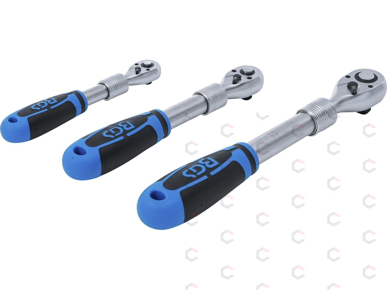 Terkšlių rinkinys | ištraukiamos | 6,3 mm (1/4") / 10 mm (3/8") / 12,5 mm (1/2") | 3 vnt. (25123) 4 Terkšlių rinkinys | ištraukiamos | 6,3 mm (1/4") / 10 mm (3/8") / 12,5 mm (1/2") | 3 vnt. (25123) 4