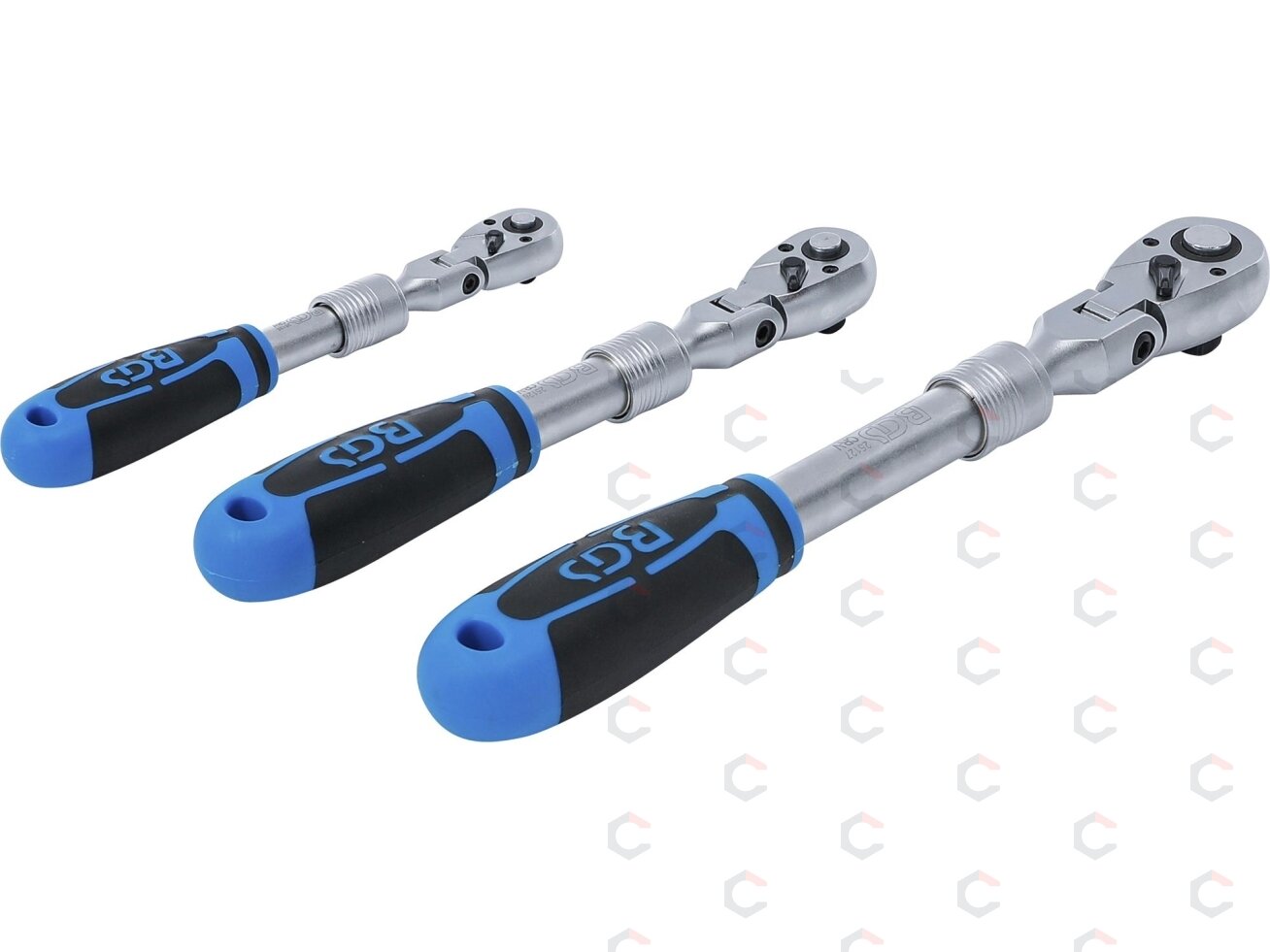 Terkšlių rinkinys | ištraukiamos šarnyrinės | 6,3 mm (1/4") / 10 mm (3/8") / 12,5 mm (1/2") | 3 vnt. (25128) 3