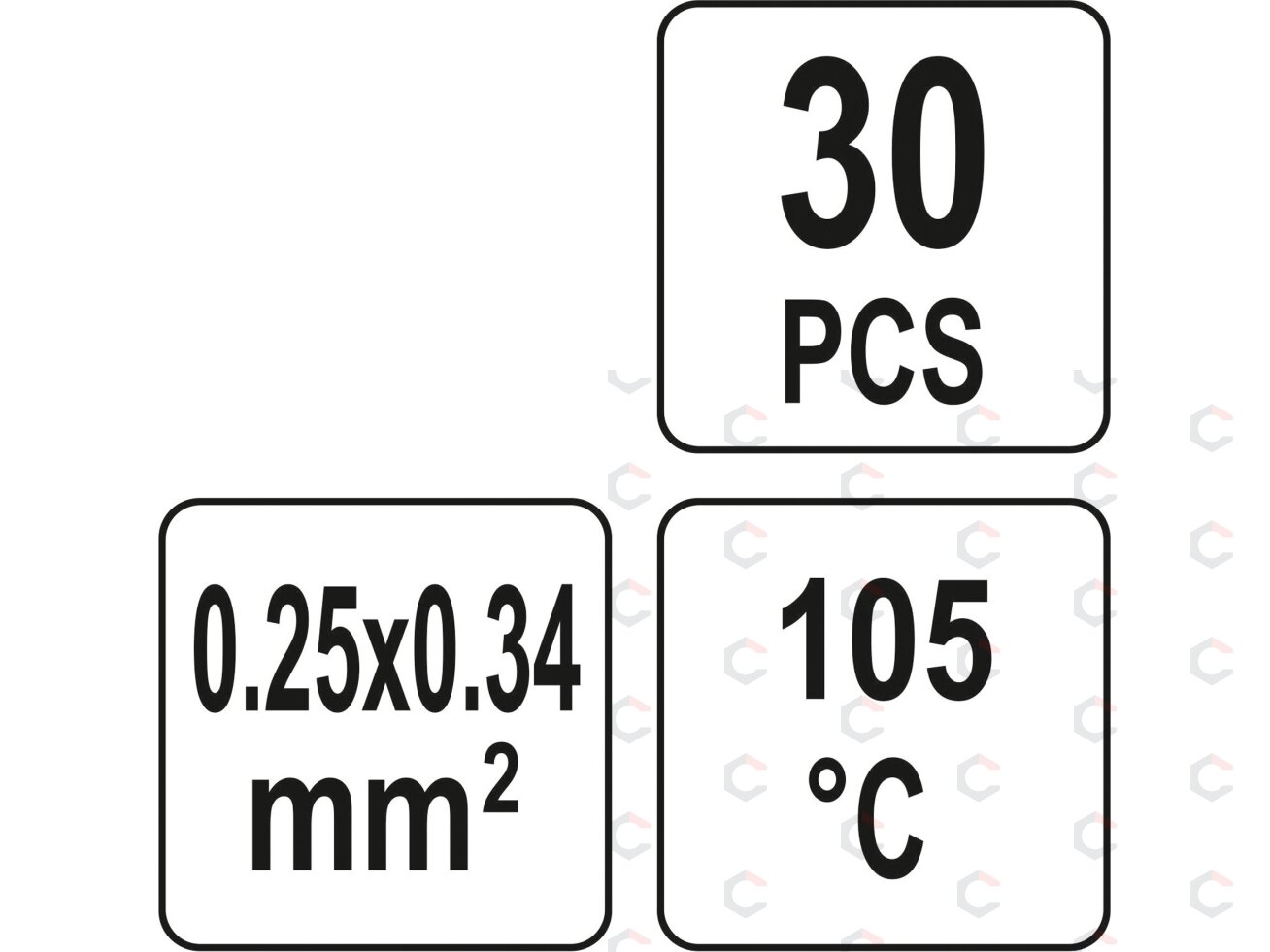 Termo gilzių / movų rinkinys | su alavu | 1.7 mm | 30 vnt. (YT-81440) 3 Termo gilzių / movų rinkinys | su alavu | 1.7 mm | 30 vnt. (YT-81440) 3