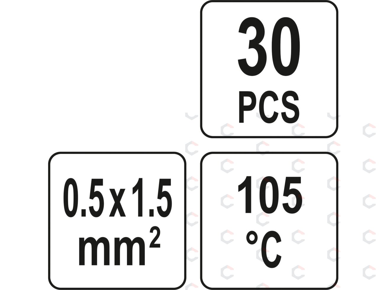 Termo gilzių / movų rinkinys | su alavu | 2.7 mm | 30 vnt. (YT-81441) 3 Termo gilzių / movų rinkinys | su alavu | 2.7 mm | 30 vnt. (YT-81441) 3