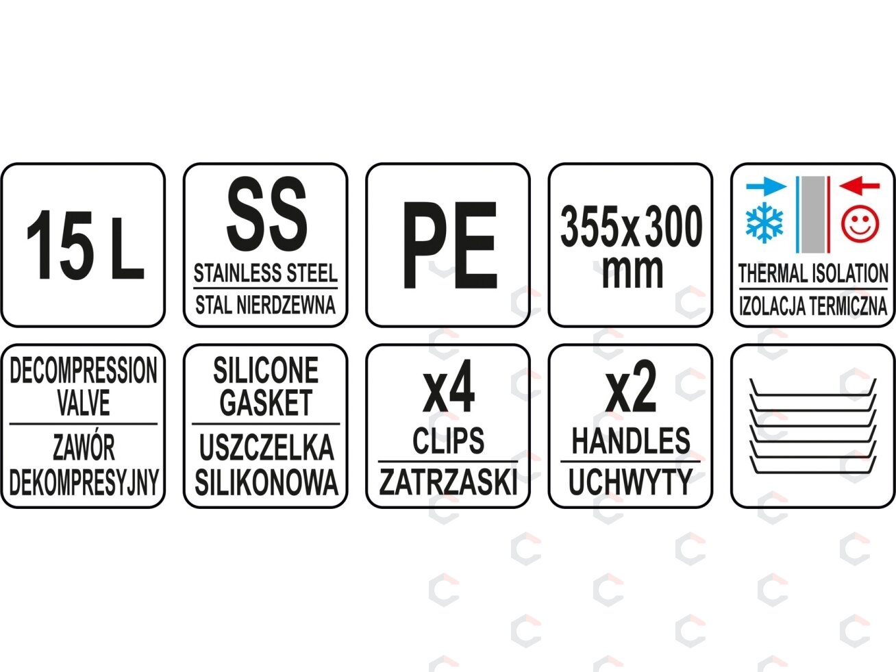 Termosas maisto transportavimui apvalus | 15l (YG-09225) 6 Termosas maisto transportavimui apvalus | 15l (YG-09225) 6