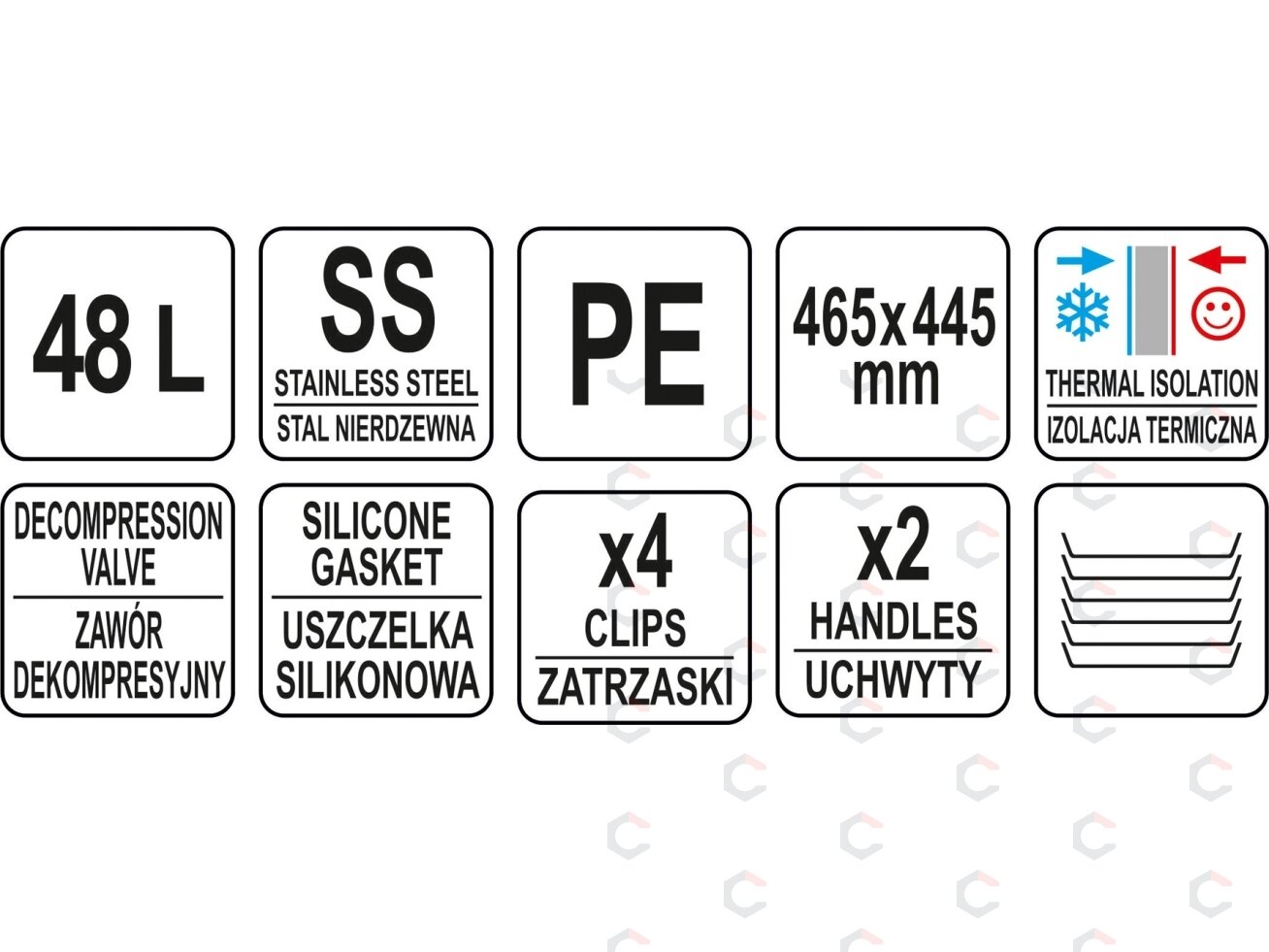 Termosas maisto transportavimui apvalus 48l (YG-09227) 7 Termosas maisto transportavimui apvalus 48l (YG-09227) 7